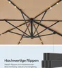 SONGMICS Sonnenschirm, ∅300 cm, 28 Solar-LED-Leuchten, UPF Produktbild-Vorschau 7