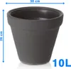 Květináč Cachepot antracit Ø 30 cm 9L Náhled obrázku produktu 7