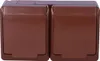 Presa Schuko doppia da esterno IP44 colore marrone Anteprima dell’immagine prodotto 4