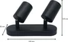 Plafonnier 2 Spots Orientables Alu Noir pour Ampoule GU10 Voir les images du produit 4