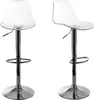 Two transparent bar stools with silver bases and stems are shown side-by-side against a white background. Produktbild-Vorschau
