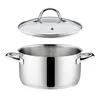 A stainless steel pot with a glass lid, shown separately. Náhľad obrázku produktu