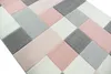 Designer und  Moderner Teppich mit Karo Muster in Rosa Grau Produktbild-Vorschau 3