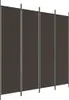 A four-panel room divider or screen, made of brown fabric stretched over a metal frame. Náhľad obrázku produktu