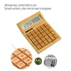 Multifunkčná bambusová elektronická kalkulačka 12 číslic Náhľad obrázku produktu 6