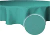 Tischdecke petrol rund 160 cm Ø beschichtet Leinenoptik Produktbild-Vorschau 2
