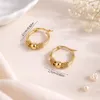 Creolen Ohrringe Damen Gold Edelstahl Hoop Ohrringe Kugel Produktbild-Vorschau 4