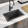 vidaXL Évier de cuisine fait main noir acier inoxydable Voir les images du produit 9