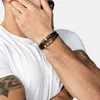 SERASAR | Bracciale in pelle per uomo [Shine] in acciaio Anteprima dell’immagine prodotto 5