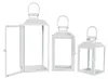3er Gartenlaternen Laternen Metall Windlicht Weiß H24/33/41cm Produktbild-Vorschau