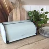 LS-LebenStil Vintage Brotkasten Ice Blau 34cm Metall Retro Produktbild-Vorschau 5