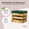 Lycce Sitzhocker mit Stauraum, 2 in 1 Holzkiste geflammt Produktbild-Vorschau 2