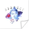 MuchoWow® Poster Buddha - Kopf - Blau 50x50 cm - Produktbild-Vorschau 1