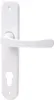 A white door handle with a long escutcheon plate, shown against a white background. Náhled obrázku produktu