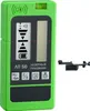 A green laser receiver detector with a black display and buttons, shown against a white background. A black clamp accessory is visible to the right. Anteprima dell’immagine prodotto