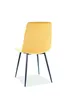 A yellow upholstered dining chair with black legs, shown from the back against a white background. Náhled obrázku produktu