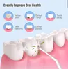 Diagrams illustrating common dental problems and a close-up of a water flosser cleaning teeth. Náhľad obrázku produktu