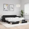 vidaXL Tagesbett Ausziehbar mit Schubladen Schwarz 90x200 Produktbild-Vorschau 2