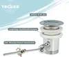 A close-up view of a sink drain assembly with descriptive labels. Produktbild-Vorschau