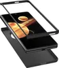 A black smartphone case is shown in an exploded view, with the phone and two parts of the case separated. Produktbild-Vorschau