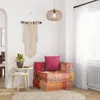 The Living Store Modularer Pouf mit Kissen Patchwork Stoff Produktbild-Vorschau 2