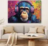 Leinwand Bilder 120x80 cm - Graffiti Schimpanse, moderne Produktbild-Vorschau 5
