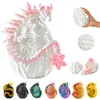 A collage of dragon egg figurines, with a large white and pink dragon egg with floral decorations as the main focus, and smaller colorful dragon eggs at the bottom. Voir les images du produit