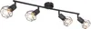 A black four-light track light fixture with geometric wire cages around the bulbs, shown against a white background. Náhľad obrázku produktu