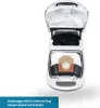 The image shows the inside of a vacuum cleaner with a dust bag installed. Produktbild-Vorschau