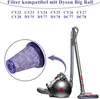 A vacuum cleaner filter is shown next to a Dyson vacuum cleaner. Produktbild-Vorschau