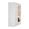 A white sliding door wardrobe with a mirrored door. Voir les images du produit