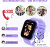 A collage showing a smartwatch, children in various activities, and contact icons for emergency calls. Produktbild-Vorschau