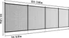 A long, segmented pool fence shown from a slightly elevated, diagonal angle against a light gray background. Dimensions are indicated with text. Náhľad obrázku produktu