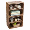 Caisse en bois flammé 50 x 40 x 30 cm, fond long - Caisse à Voir les images du produit 1