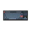 A top-down view of a black mechanical keyboard with blue and red keycaps, set against a plain white background. Náhľad obrázku produktu