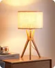 EDISHINE Nachttischlampe Holz, LED Tischlampe mit Leinen Produktbild-Vorschau 2