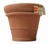 A terracotta pot with tags attached. Produktbild-Vorschau