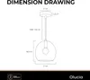 A dimension drawing of a pendant lamp with measurements. Produktbild-Vorschau