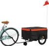 vidaXL Fahrradanhänger Schwarz und Orange 45 kg Eisen Produktbild-Vorschau 3