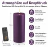 Candela LED Deluxe Homeart con funzione timer viola scuro Anteprima dell’immagine prodotto 3