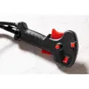 A close-up view of the handle and controls of a garden tool. Produktbild-Vorschau