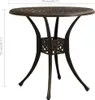 A product shot of a round, bronze-colored garden table with decorative legs and tabletop. Náhled obrázku produktu