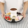 Schokoladen Fondue-Set aus Porzellan (4 Gabeln 4 Scheiben), Produktbild-Vorschau 5