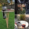 Tragbarer Outdoor Weintisch aus Holz mit Weinglashalter Produktbild-Vorschau 7