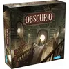 A board game box depicting a grand, dimly lit library with people walking up stairs. Produktbild-Vorschau