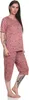 Pigiama estivo da donna 2 pezzi pigiama 3/4 pantaloni; Anteprima dell’immagine prodotto 2