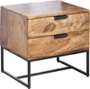 FineBuy Nachttisch Sheesham Massivholz mit Metallgestell & Produktbild-Vorschau 6