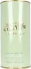A light green cylindrical perfume bottle with gold accents and text. Voir les images du produit