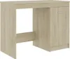 A light brown wooden desk with a cabinet on the right side, shown against a white background. Podgląd zdjęcia produktu