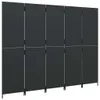 CLORIS Paravent 5-tlg. Schwarz Poly Rattan, 17,5 kg Produktbild-Vorschau 4